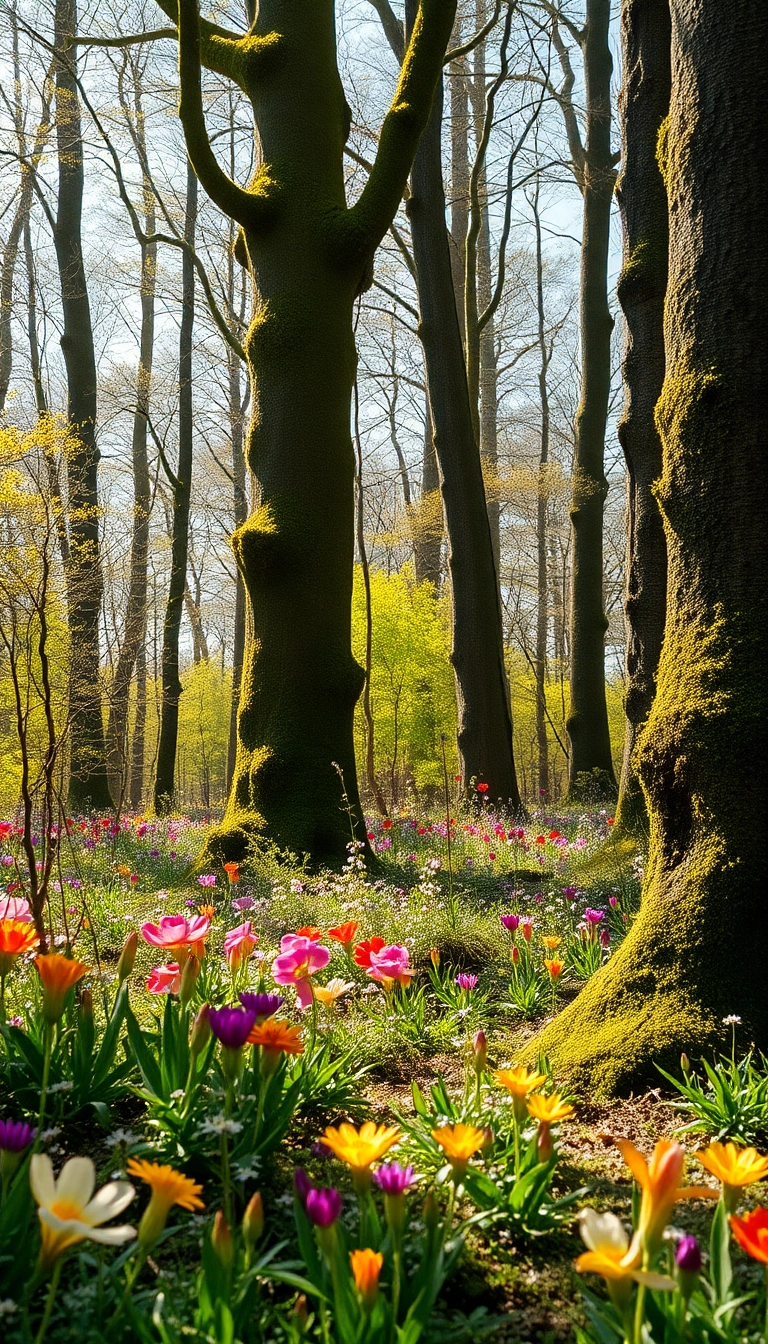 iPhone Bright Spring Forest Floor Luxury Background